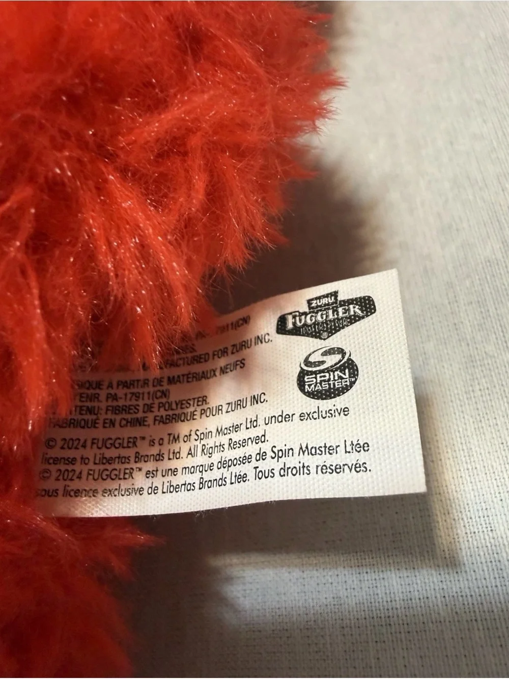 Fuggler Red Monster Plush w/ Broken Heart Applique Washable 2024